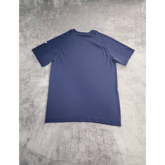 Fabletics Sz L Shirt Mens Athletic Short Sleeve Workout Gym Stretch Blue C9-6 - Picture 6 of 7